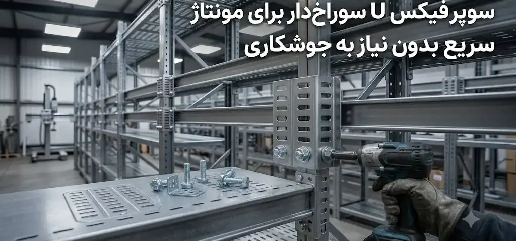 سوپر فیکس U سوراخ‌دار برای مونتاژ سریع بدون نیاز به جوشکاری