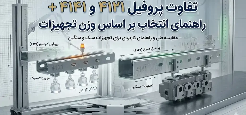 تفاوت پروفیل ۴۱×۲۱ و ۴۱×۴۱ | راهنمای انتخاب بر اساس وزن تجهیزات و نوع پروژه