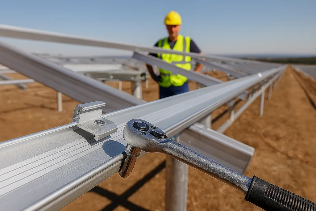 تراز کردن صفحه مهاری سازه پنل خورشیدی