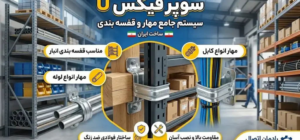 راهنمای جامع کاربرد سوپر فیکس U در قفسه‌بندی انبار و مهار تأسیسات مکانیکی