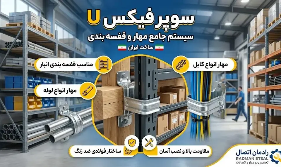 راهنمای جامع کاربرد سوپر فیکس U در قفسه‌بندی انبار و مهار تأسیسات مکانیکی
