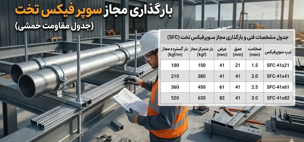 بارگذاری مجاز سوپر فیکس تخت؛ خواندن جدول مقاومت خمشی و انتخاب درست