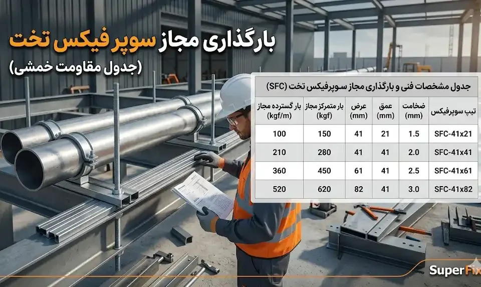 بارگذاری مجاز سوپر فیکس تخت؛ خواندن جدول مقاومت خمشی و انتخاب درست