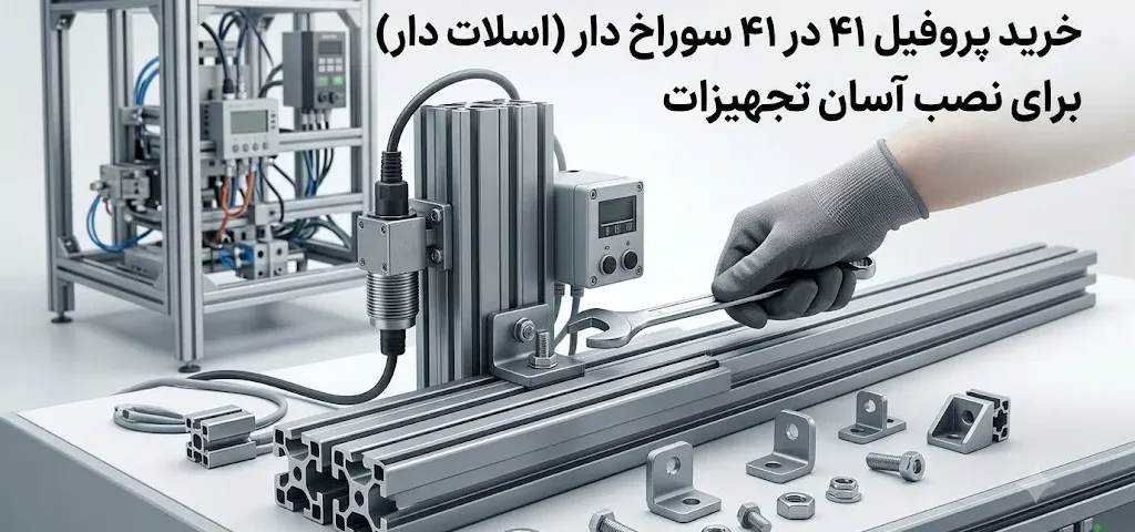 . خرید پروفیل ۴۱ در ۴۱ سوراخ دار (اسلات دار) برای نصب آسان تجهیزات